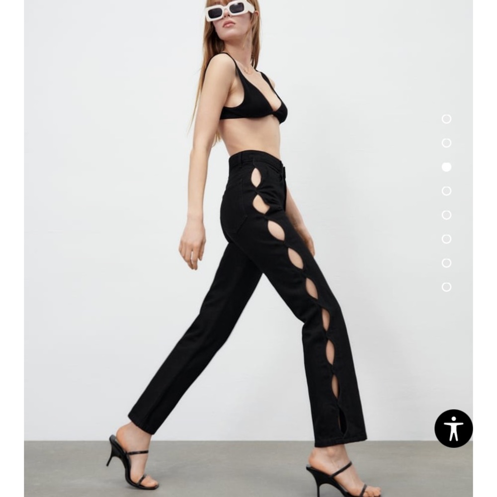 Zara Cutout Straight Jeans